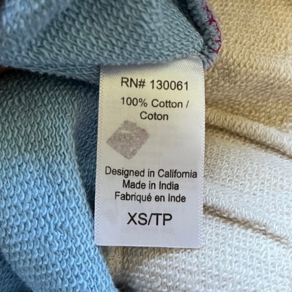 L*Space Colorblock Cropped "Don't Sweat It"  Zip Up Hoodie Jacket, Size XS - Picture 5 of 7